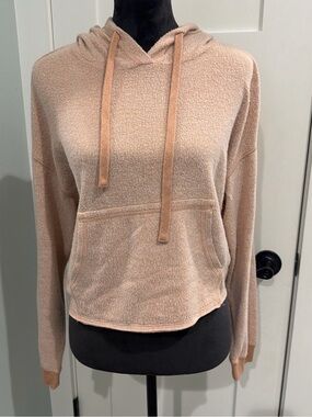 Z Supply Plush Hooded Cropped Pullover in Blush